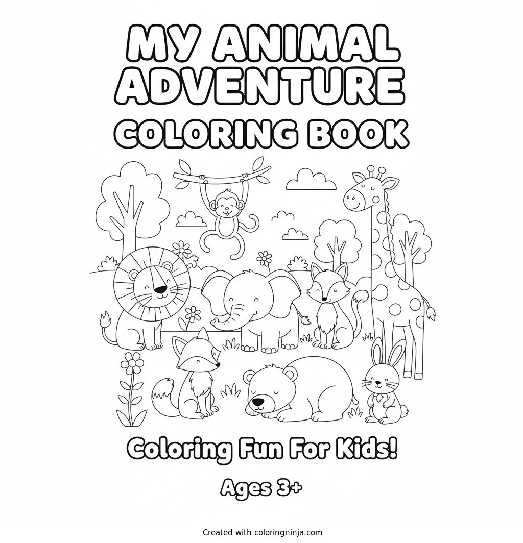 A World of Friendly Animals Coloring Page