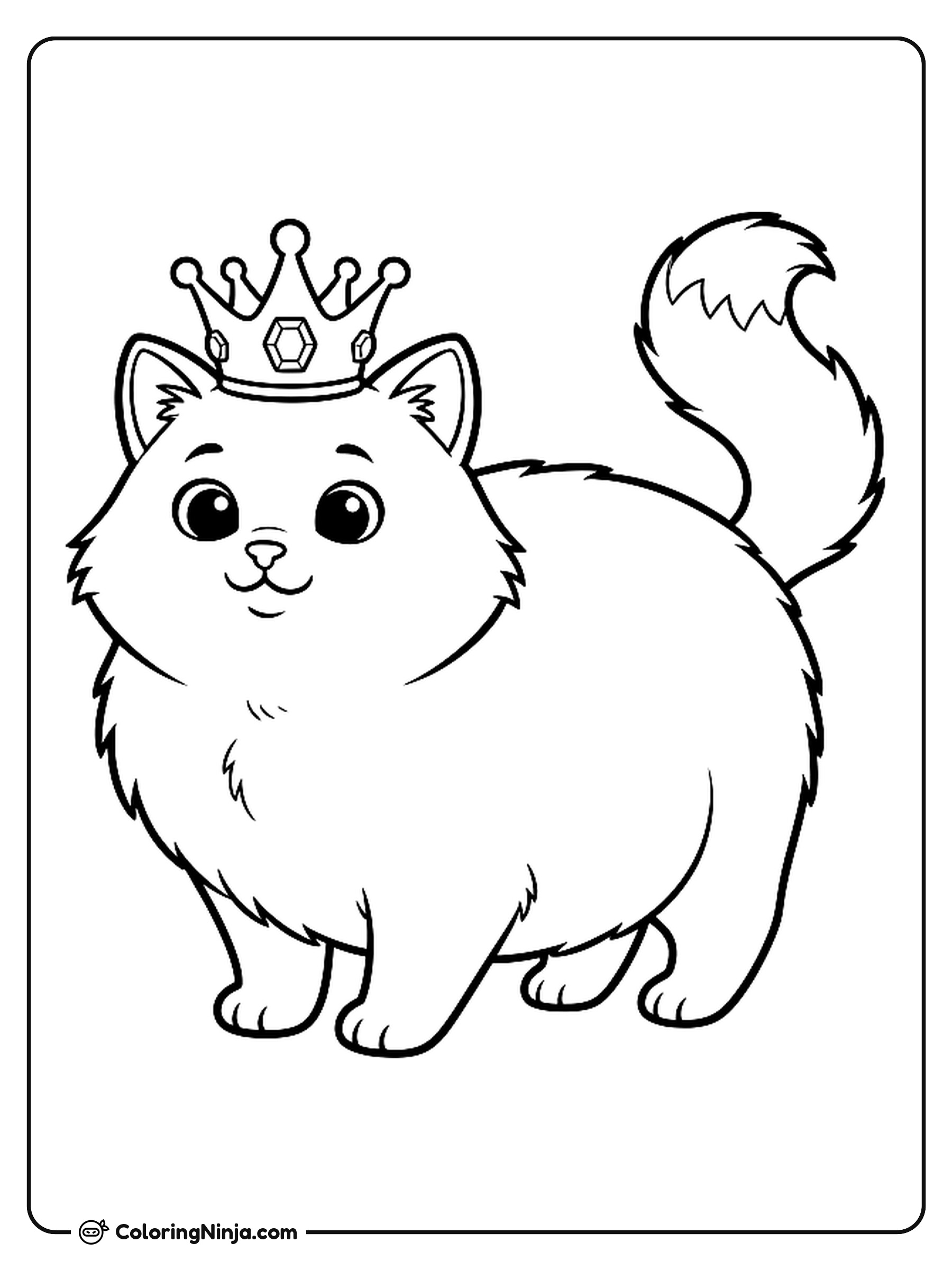 Playful Cats And Kittens Coloring Page