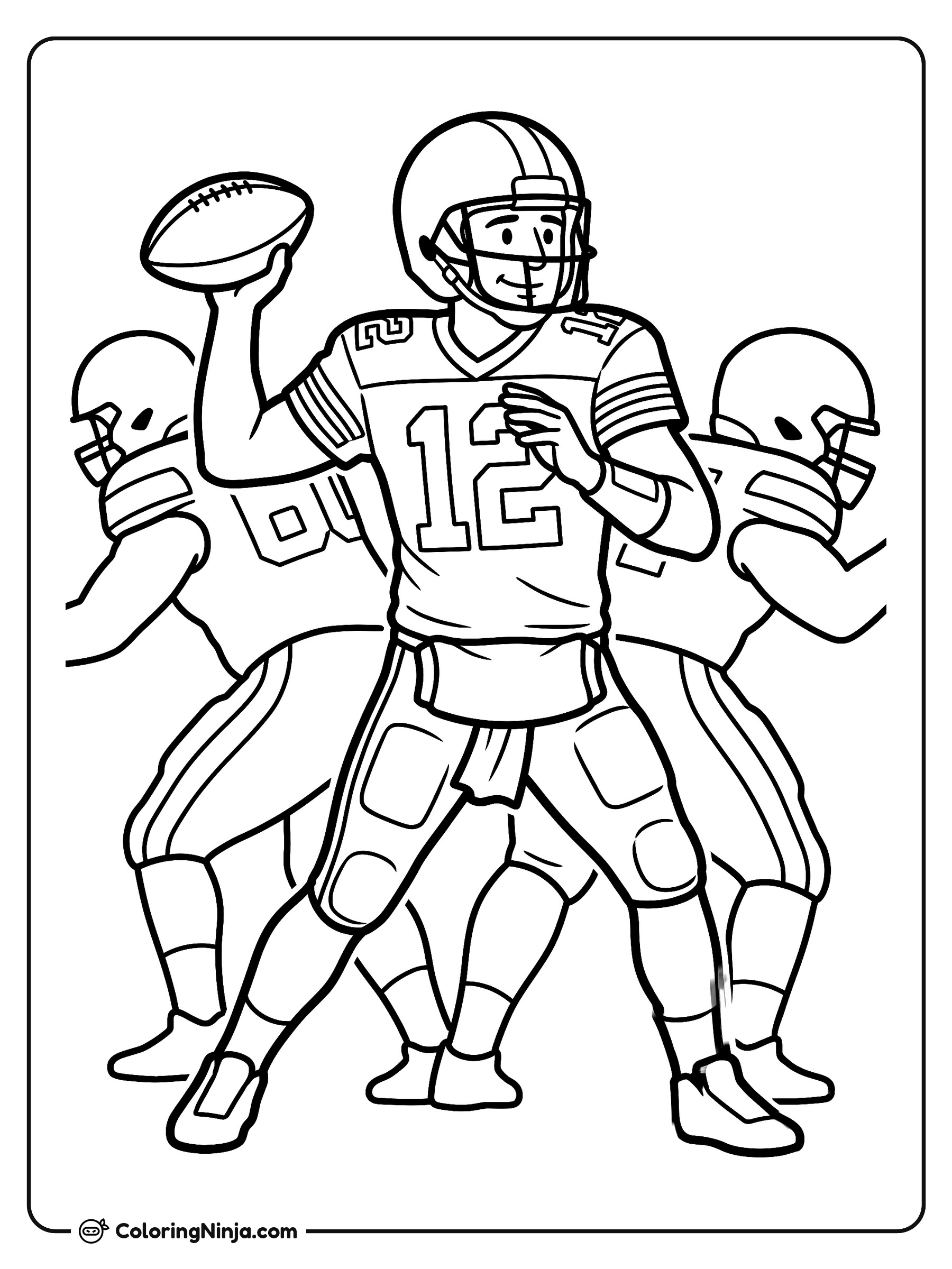 Aaron Rodgers In Football Pocket Coloring Page