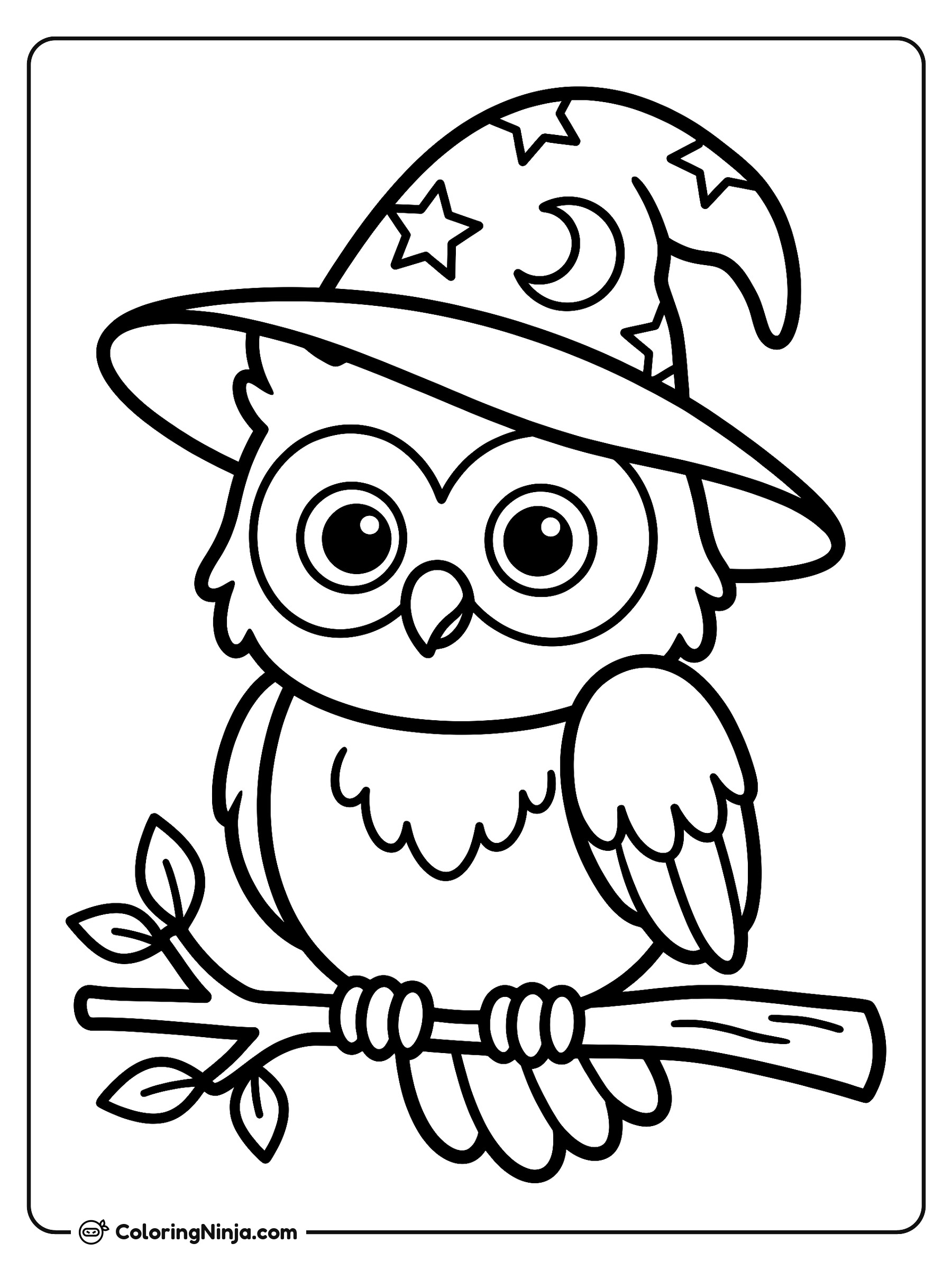 The Wise Halloween Owl Coloring Page