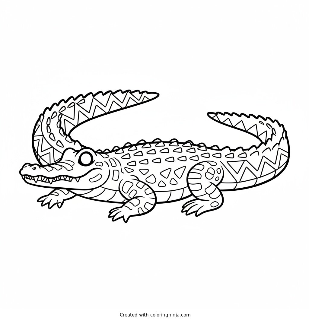 Coloring page of Alligator