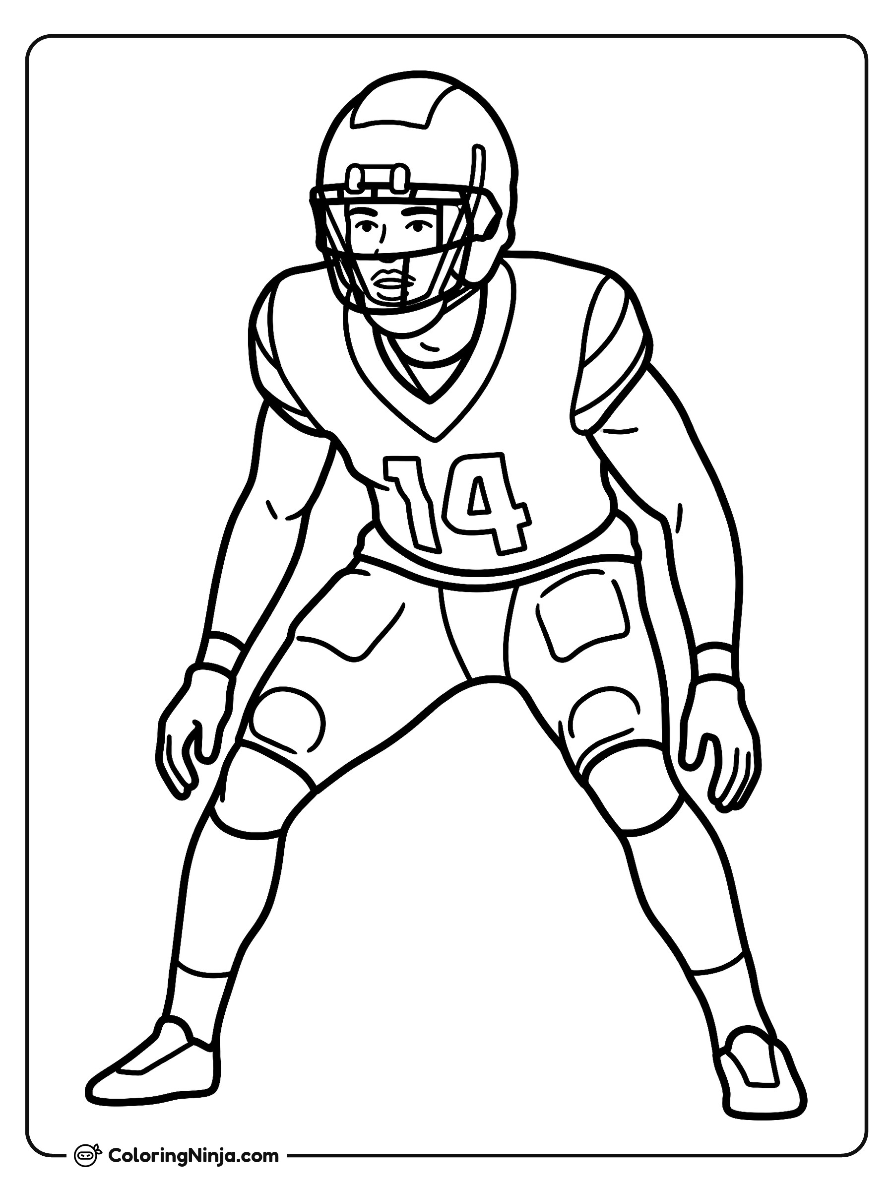 Amon-Ra St. Brown en posición de juego: dibujo para colorear