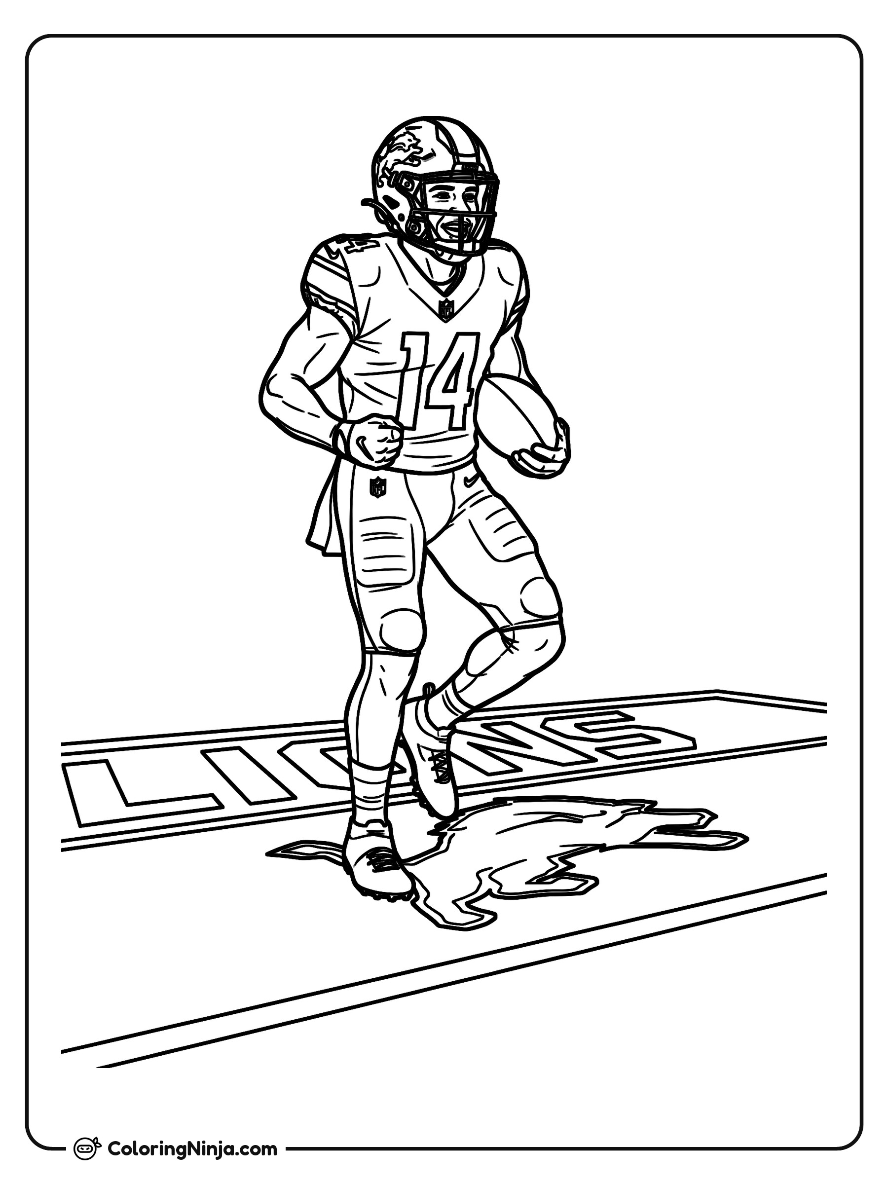 Celebración de touchdown de Amon-Ra St. Brown: dibujo para colorear
