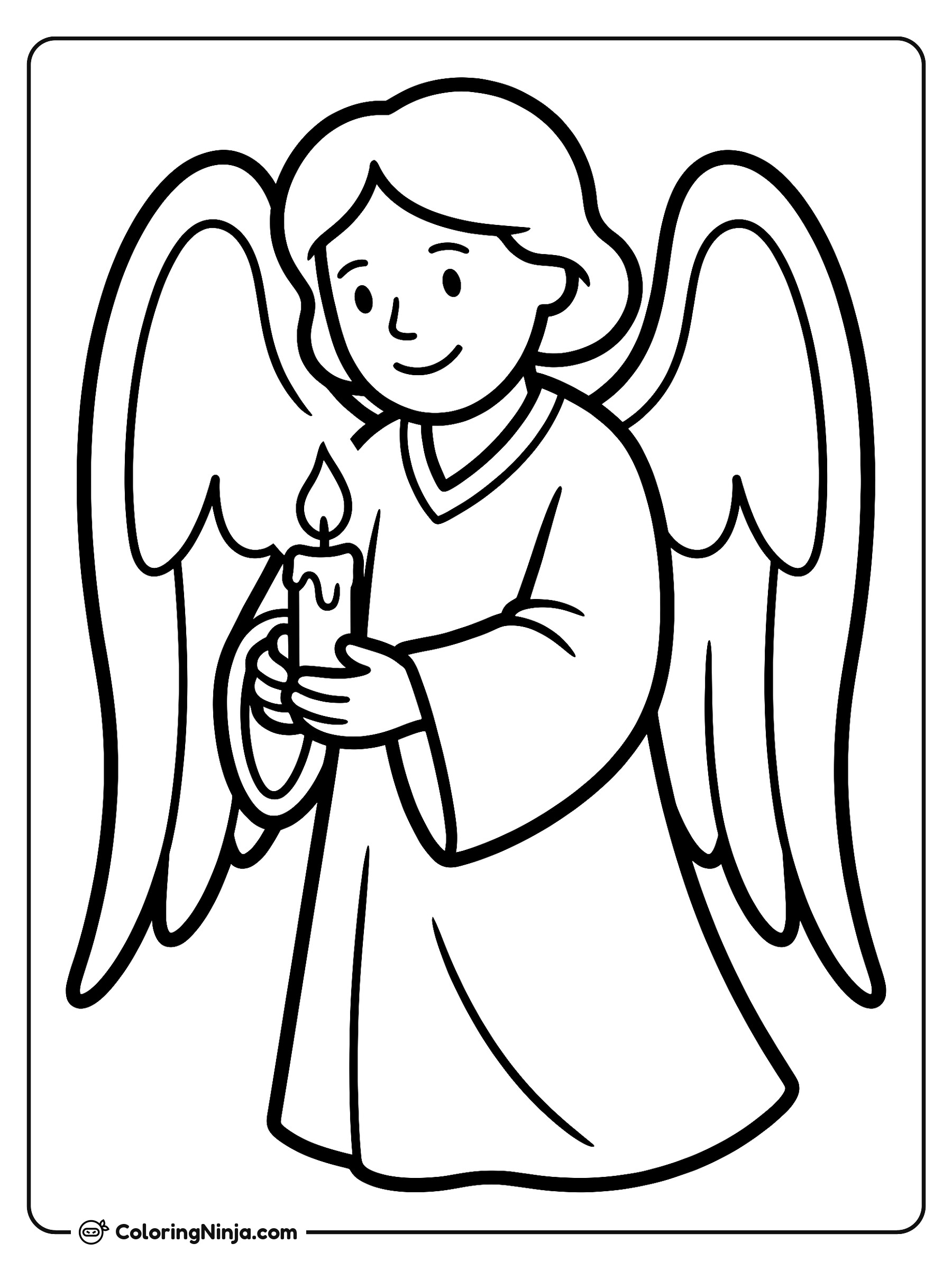 Angel Holding a Candle Coloring Page