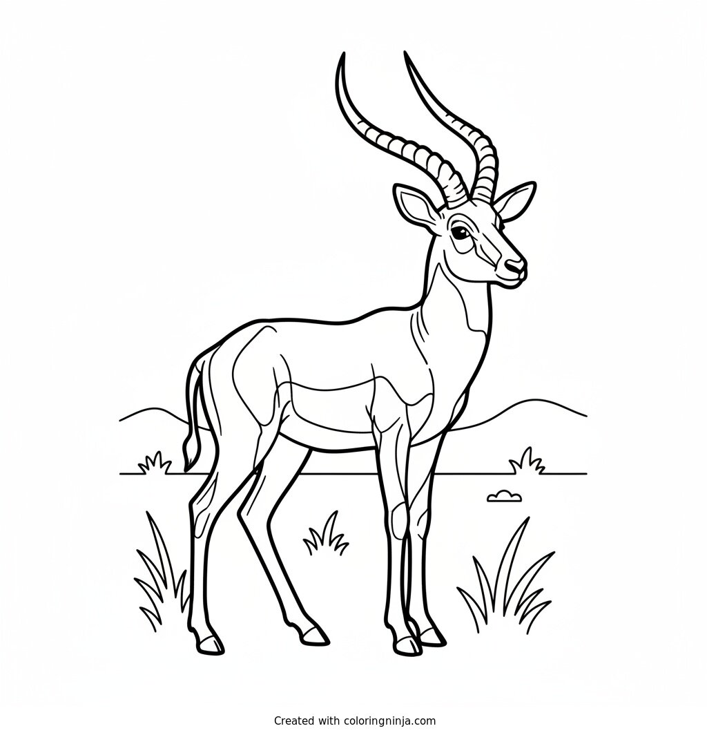 Coloring page of Antelope
