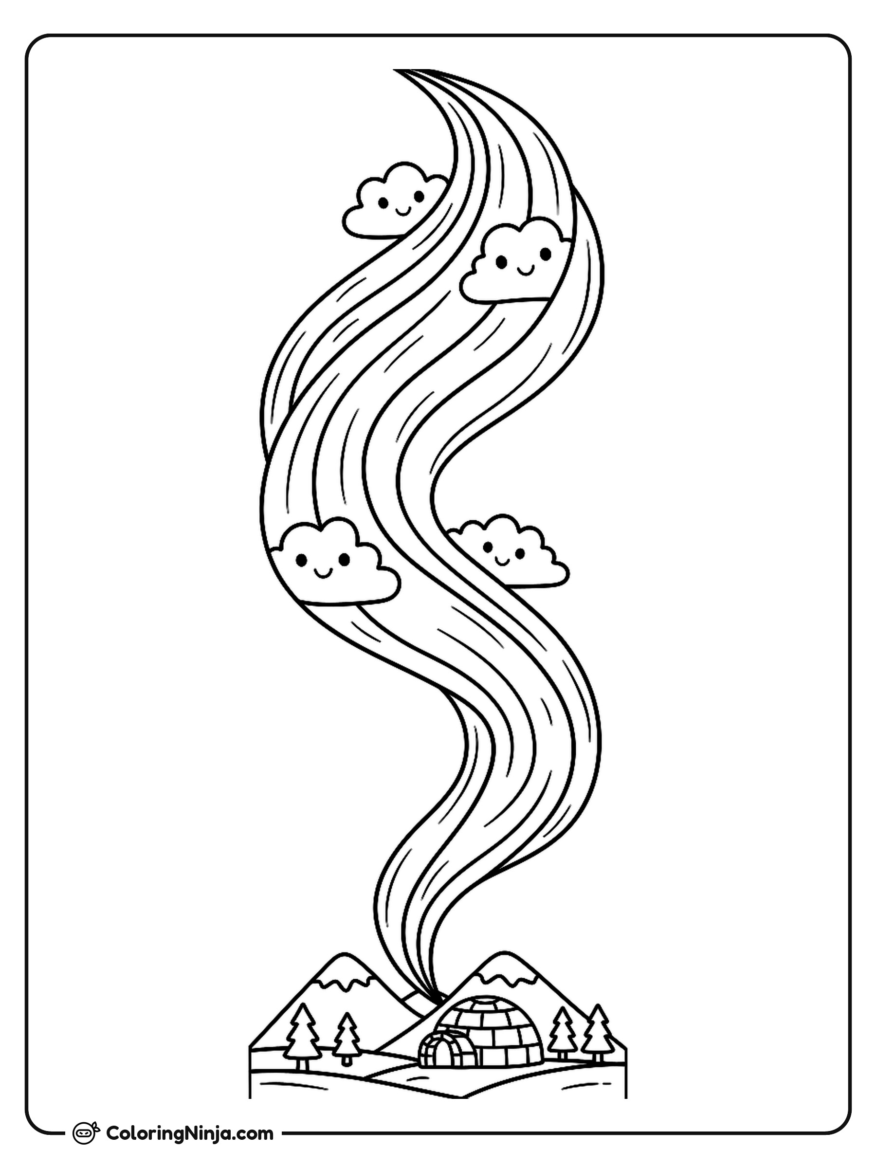 Northern Lights Coloring Page