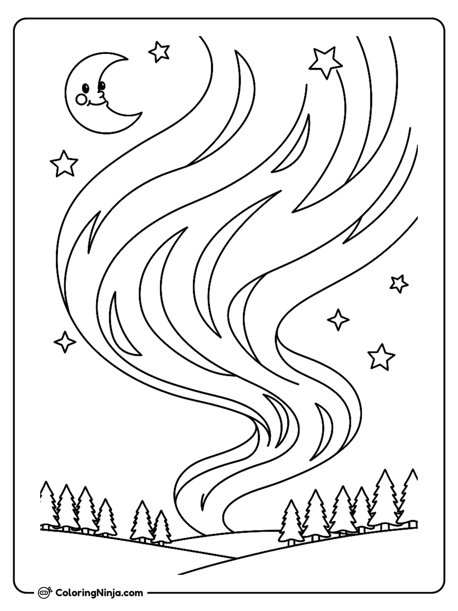 Northern Lights Coloring Page