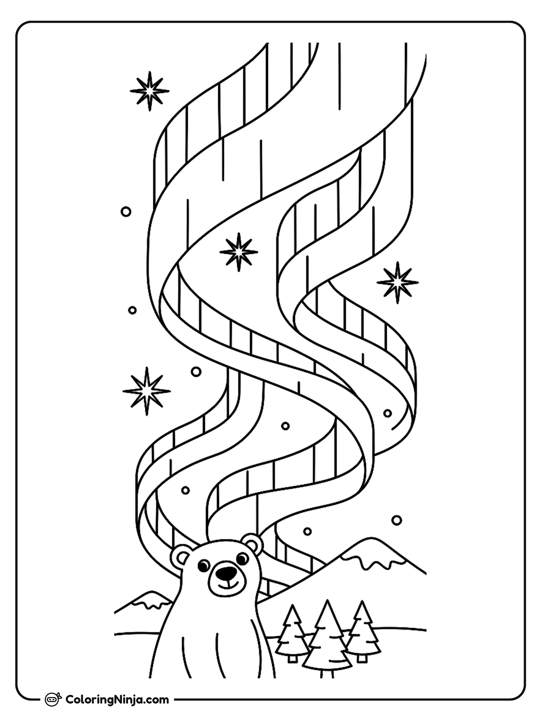 Northern Lights Coloring Page