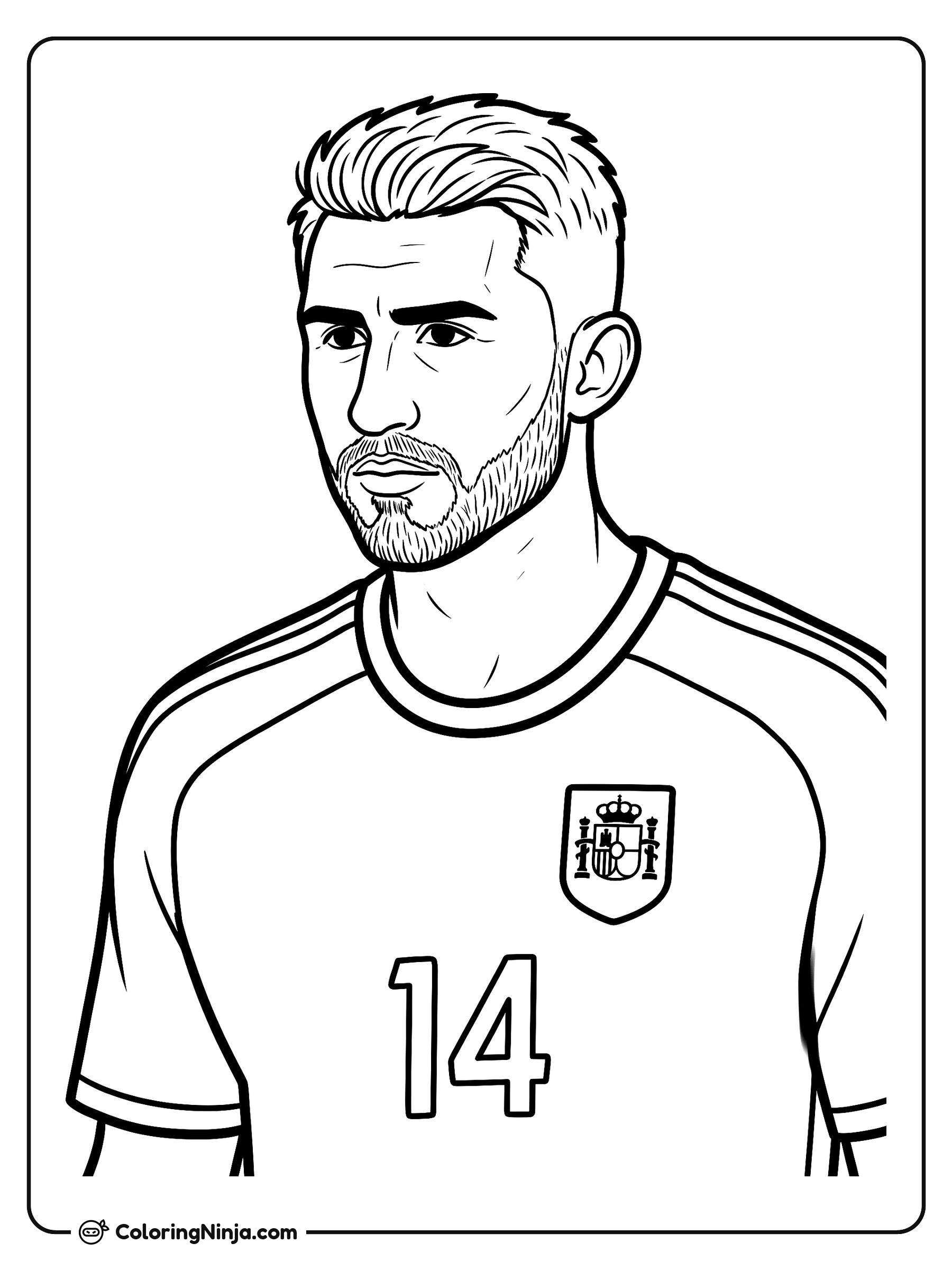 Aymeric Laporte Spain Portrait Coloring Page