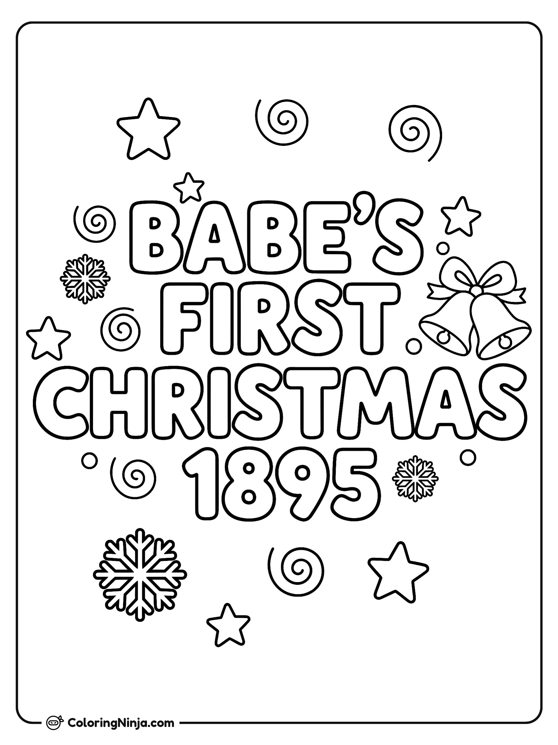 Babe's First Christmas 1895 Coloring Page