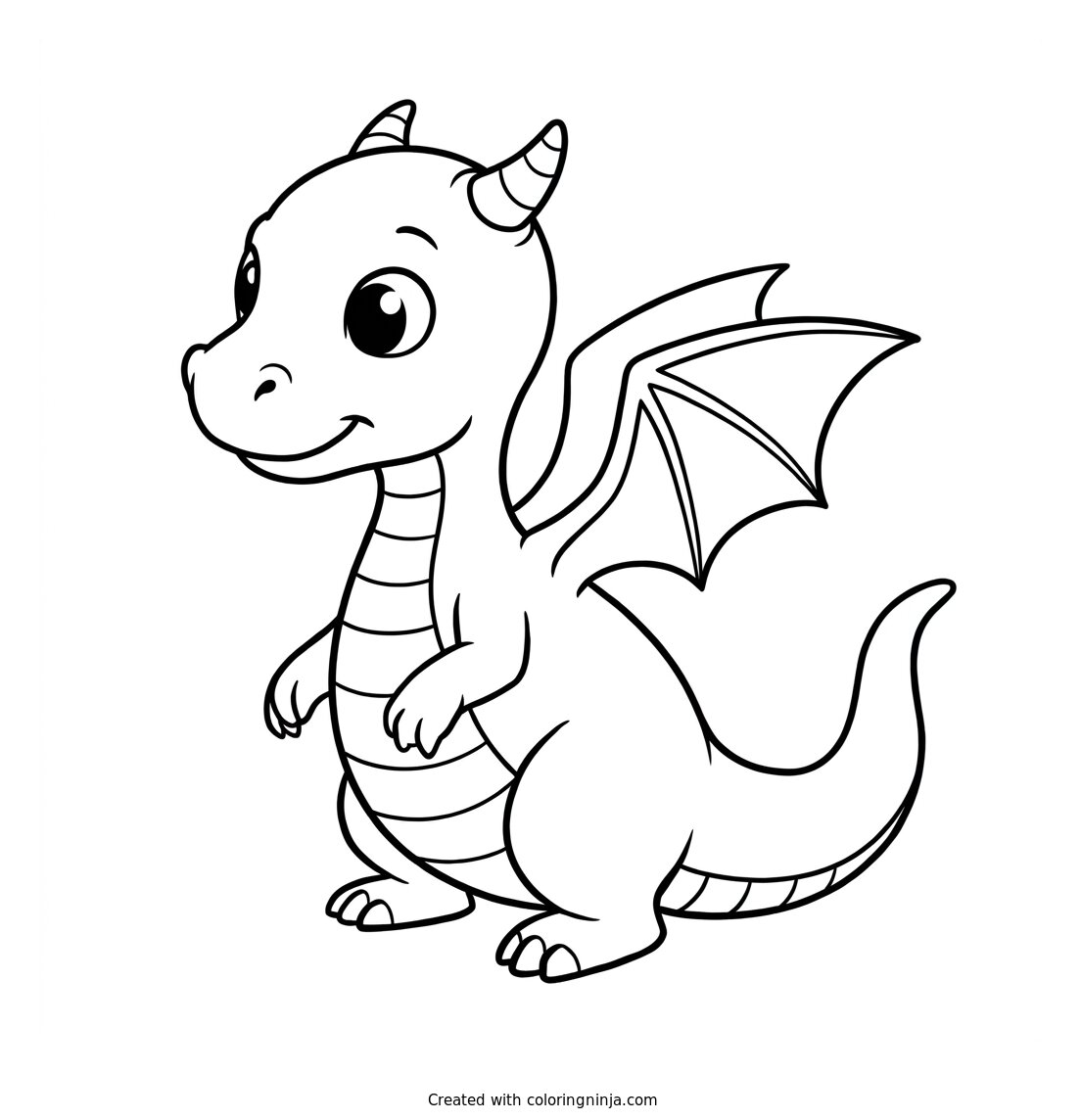 A Baby Dragon Coloring Page
