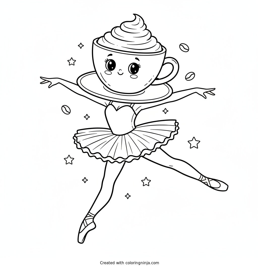 Ballerina Cappuccina Leaping Coloring Page