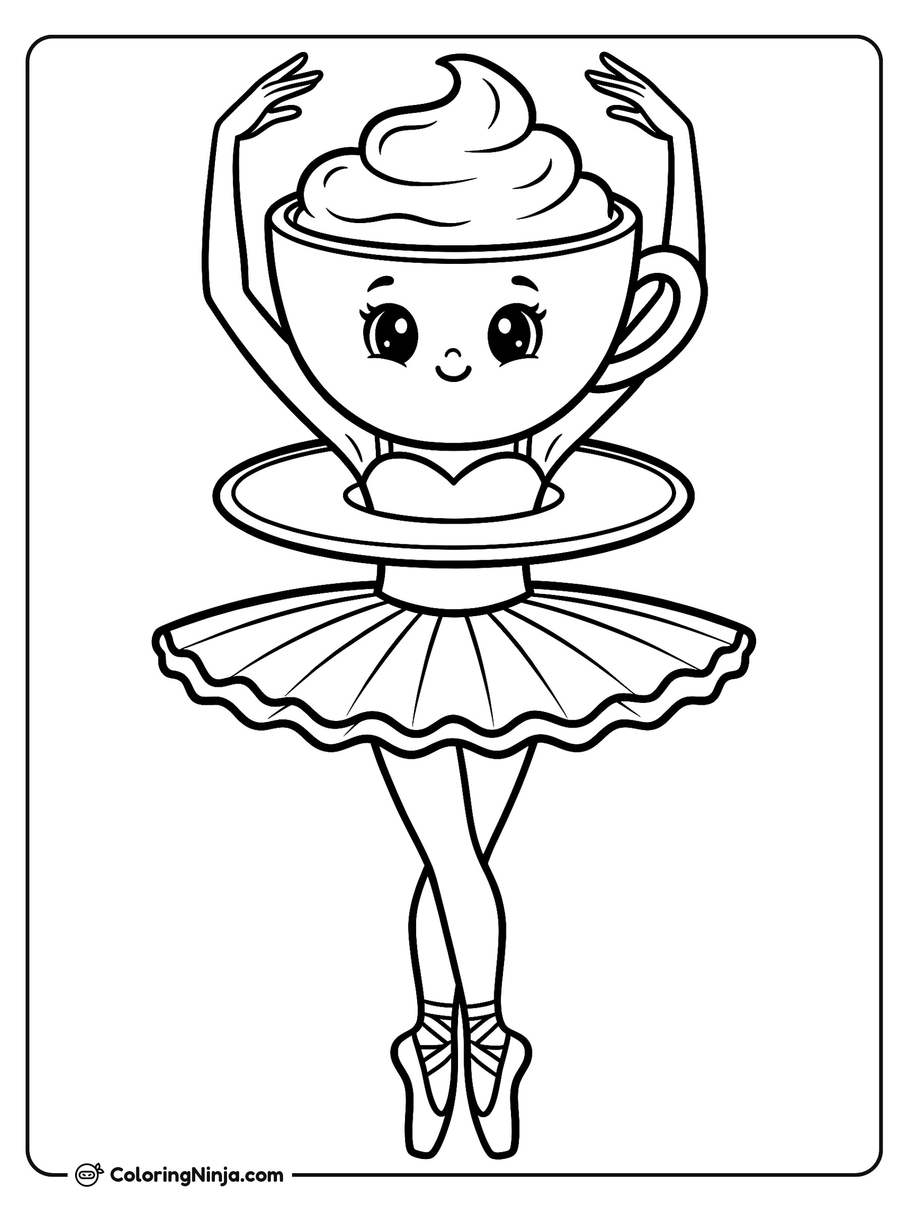 Ballerina Cappuccina bailando ballet: dibujo para colorear