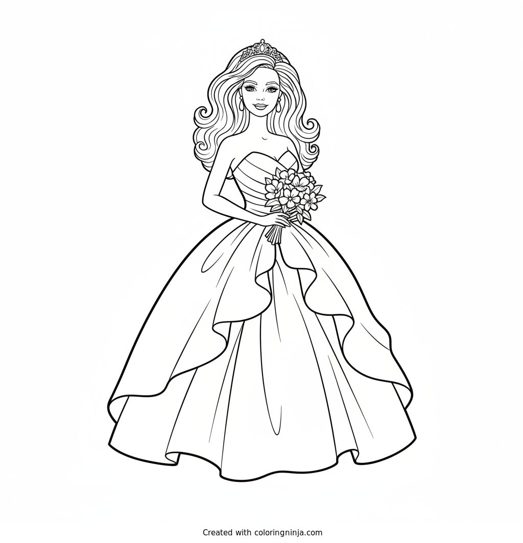 Barbie Doll Coloring Page