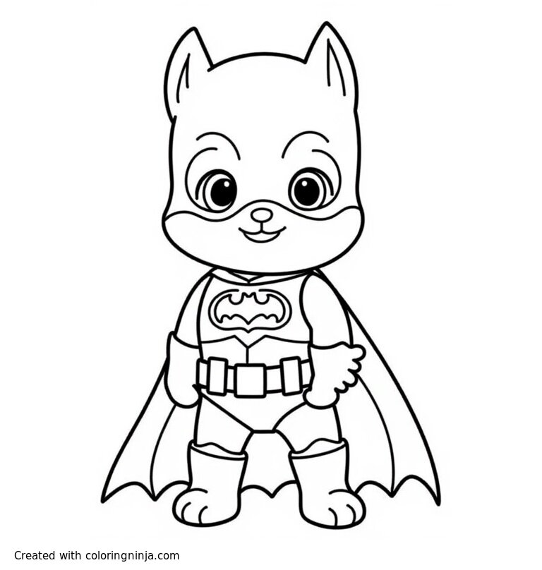 A coloring page of batman