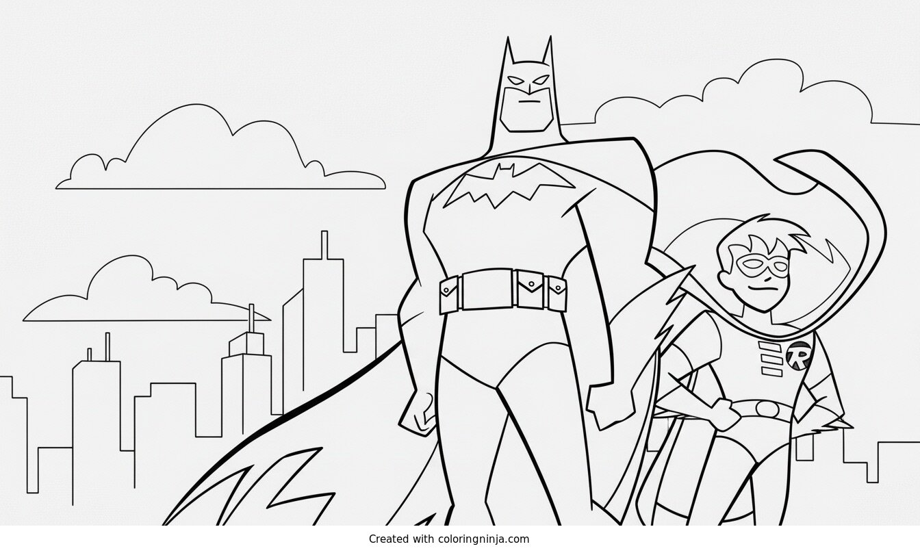 Coloring page of batman