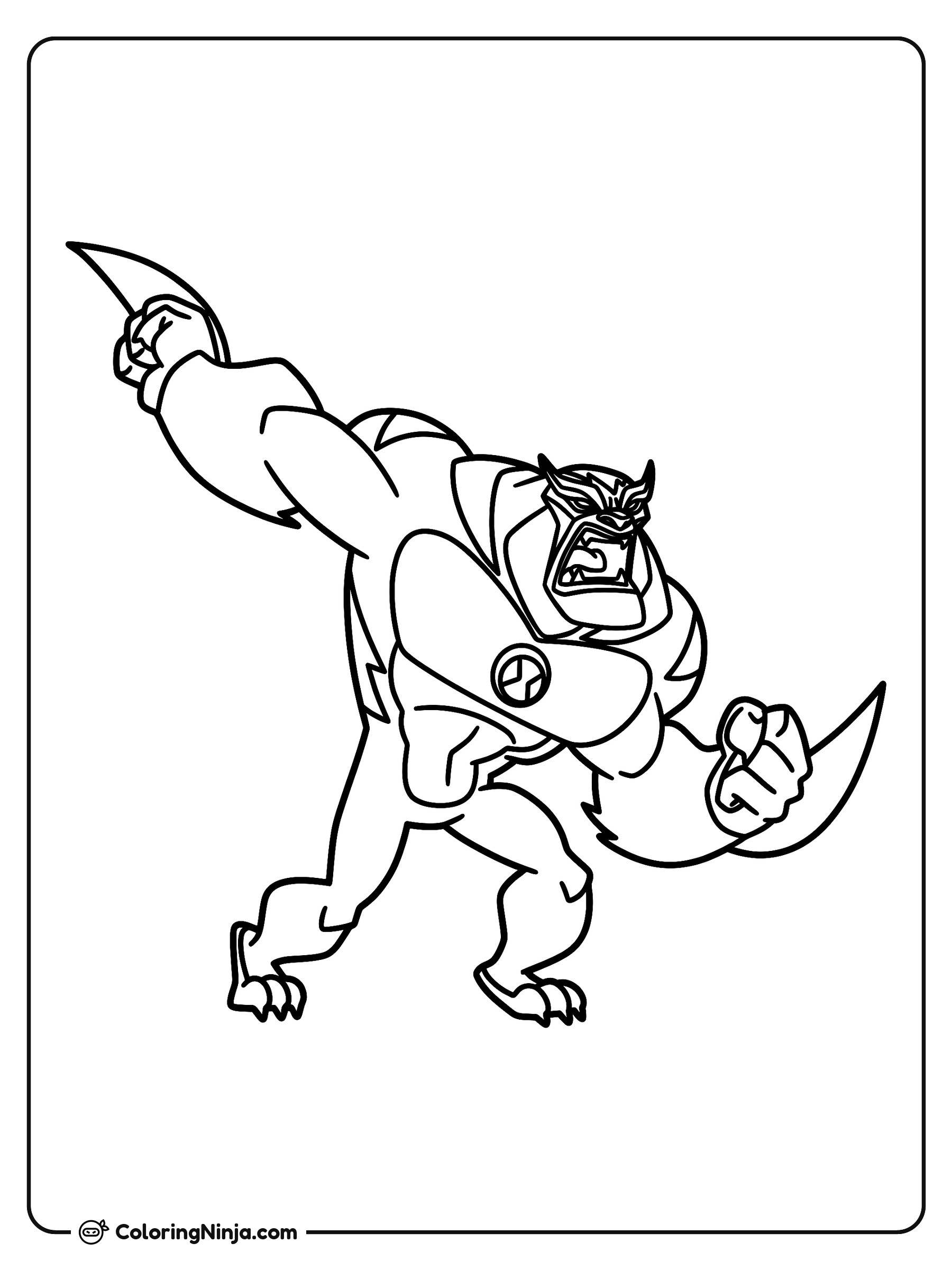 Rath de Ben 10 listo para atacar: dibujo para colorear