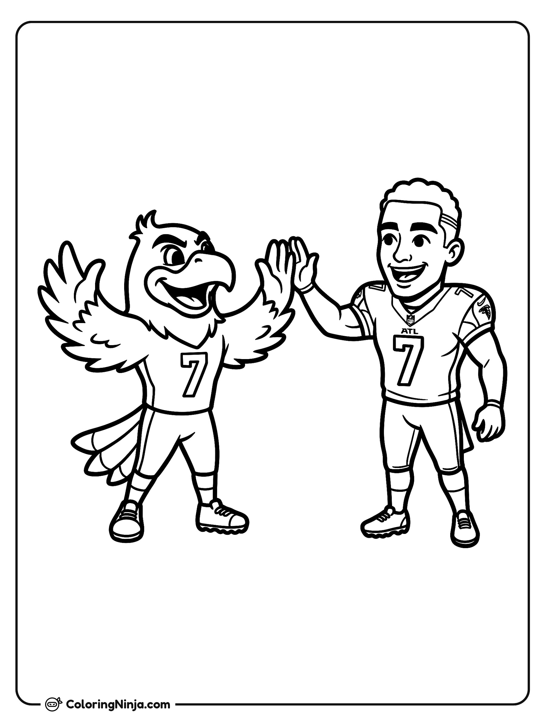 Choca Esos Cinco Bijan Robinson Caricatura: dibujo para colorear