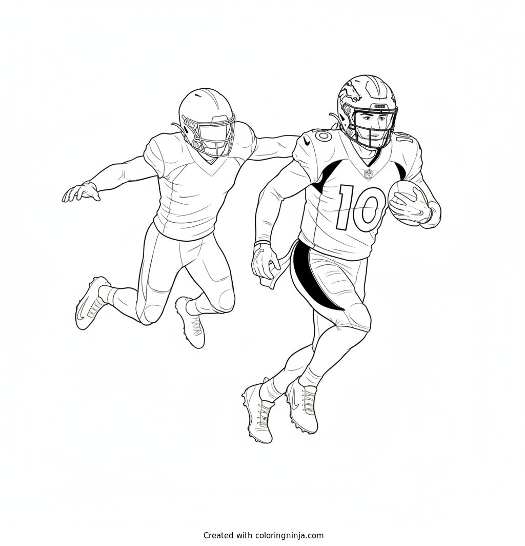 Bo Nix Scrambling Out Coloring Page