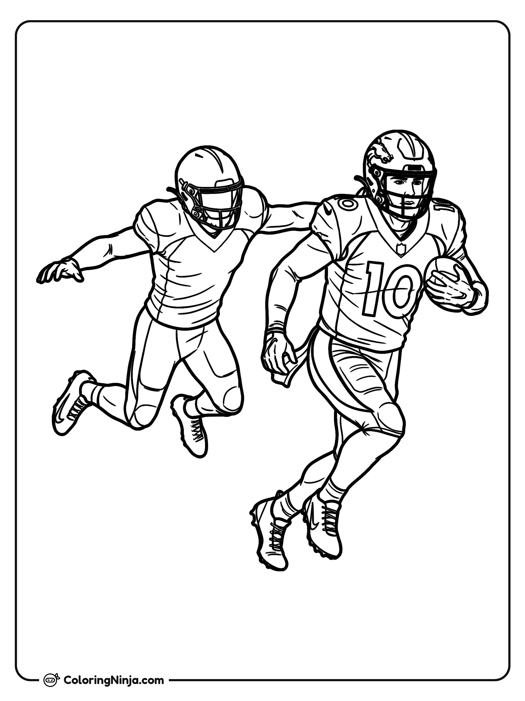 Bo Nix escapando de la defensa: dibujo para colorear