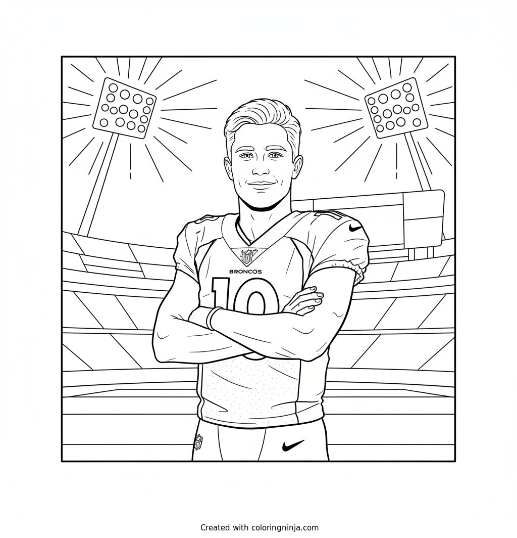 Bo Nix Ready for Kickoff Coloring Page
