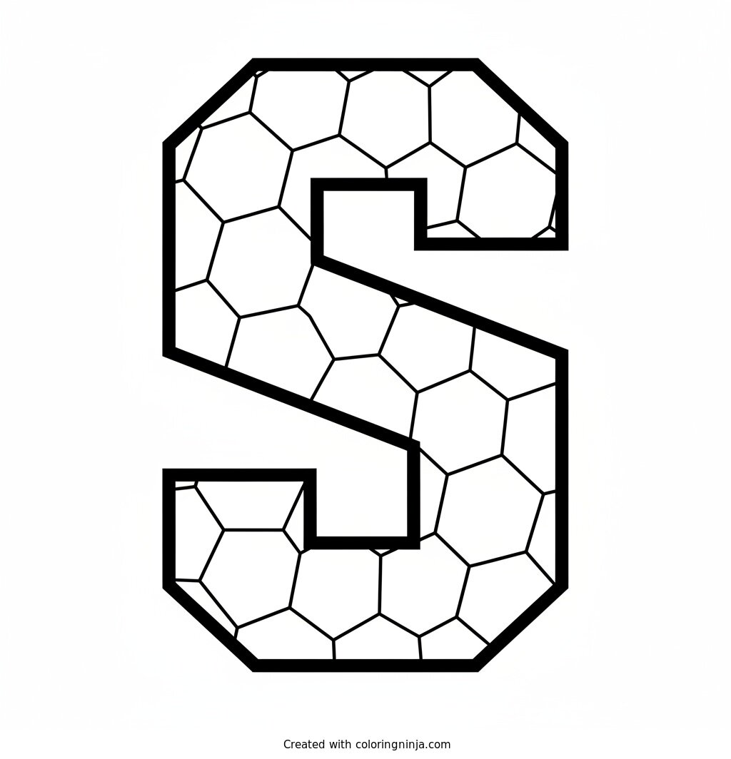 Soccer Ball Letter S Coloring Page