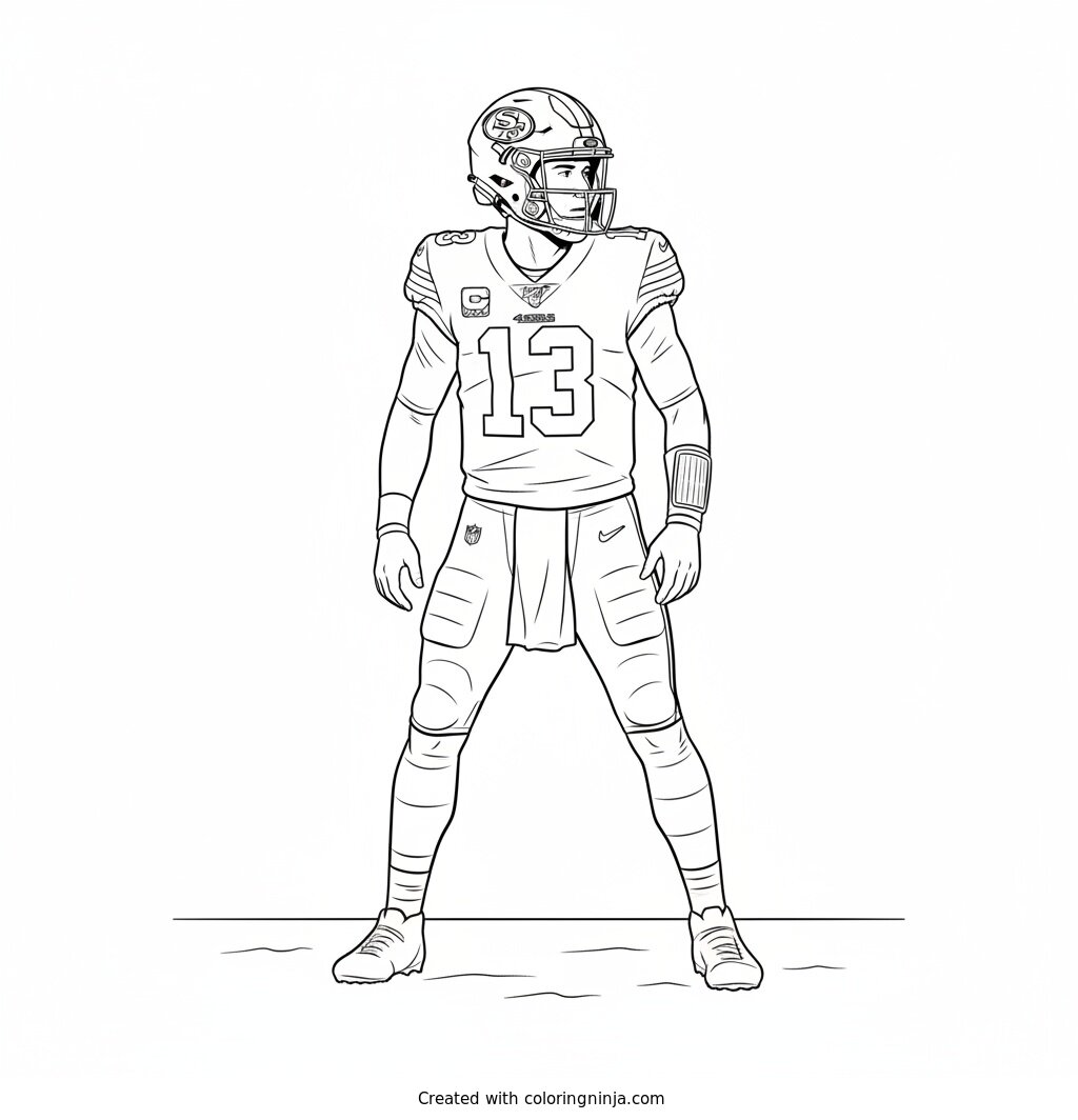 Brock Purdy in the Pocket Coloring Page