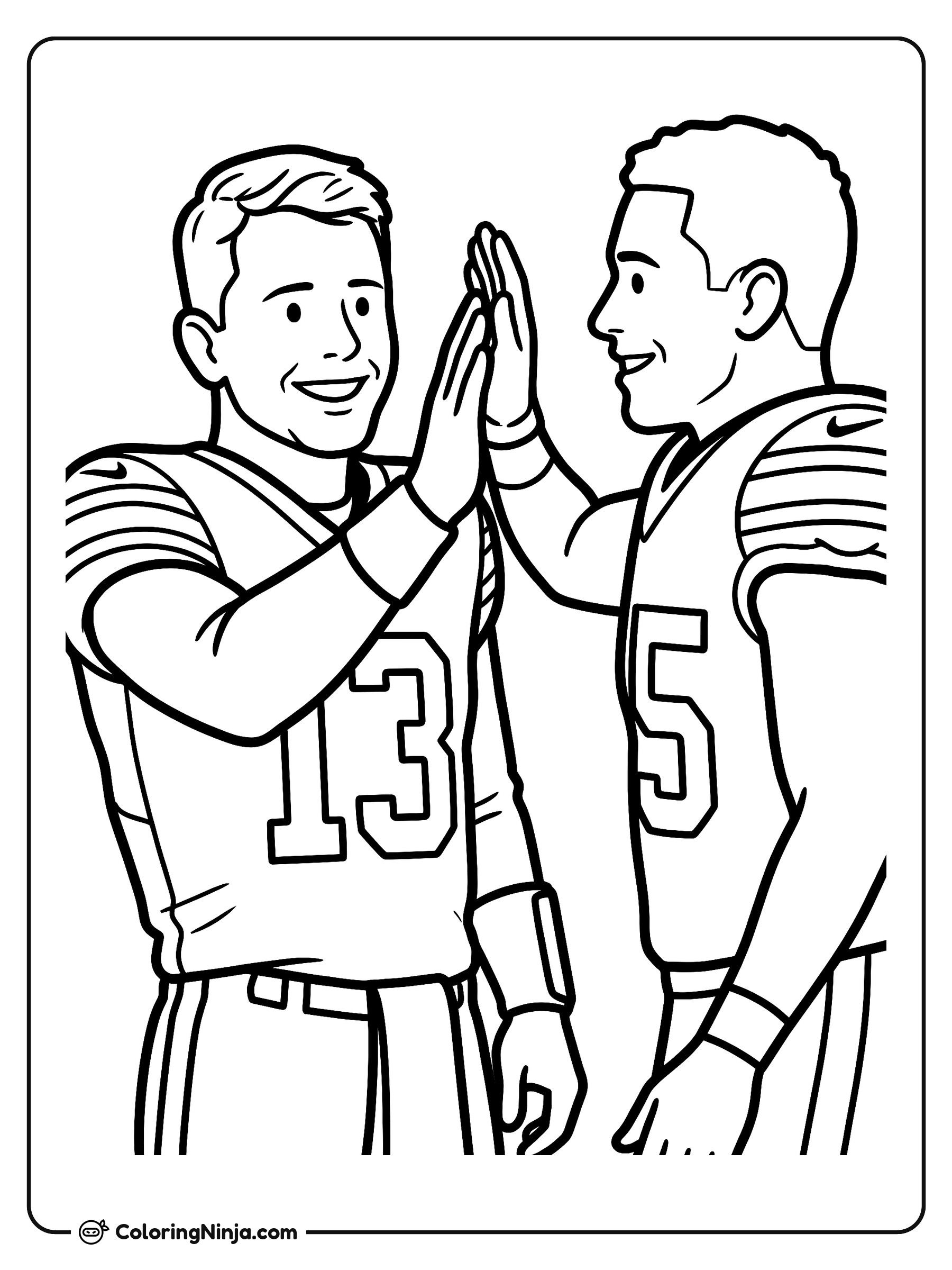Brock Purdy Sideline High Five Coloring Page