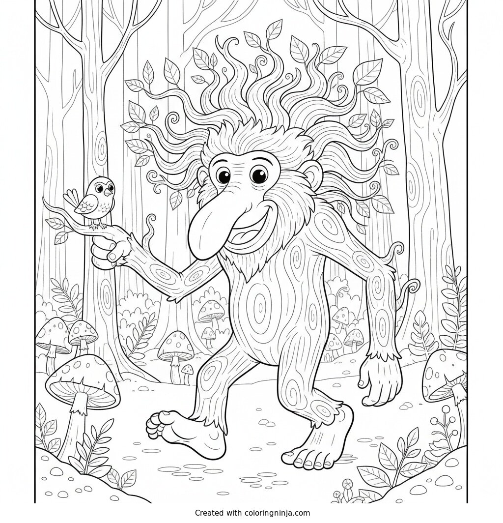 Brr Brr Patapim in the Forest Coloring Page