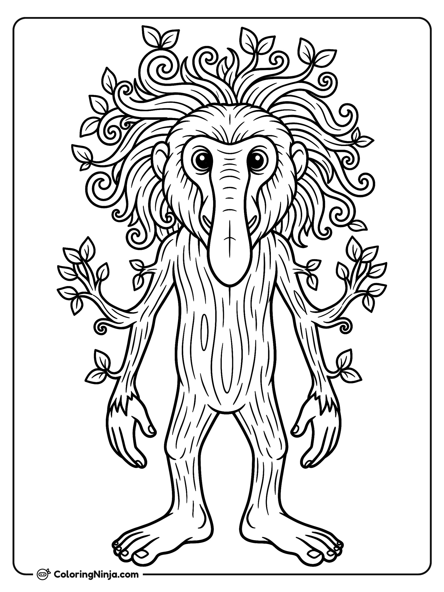 Creatura del bosque Brr Brr Patapim: dibujo para colorear
