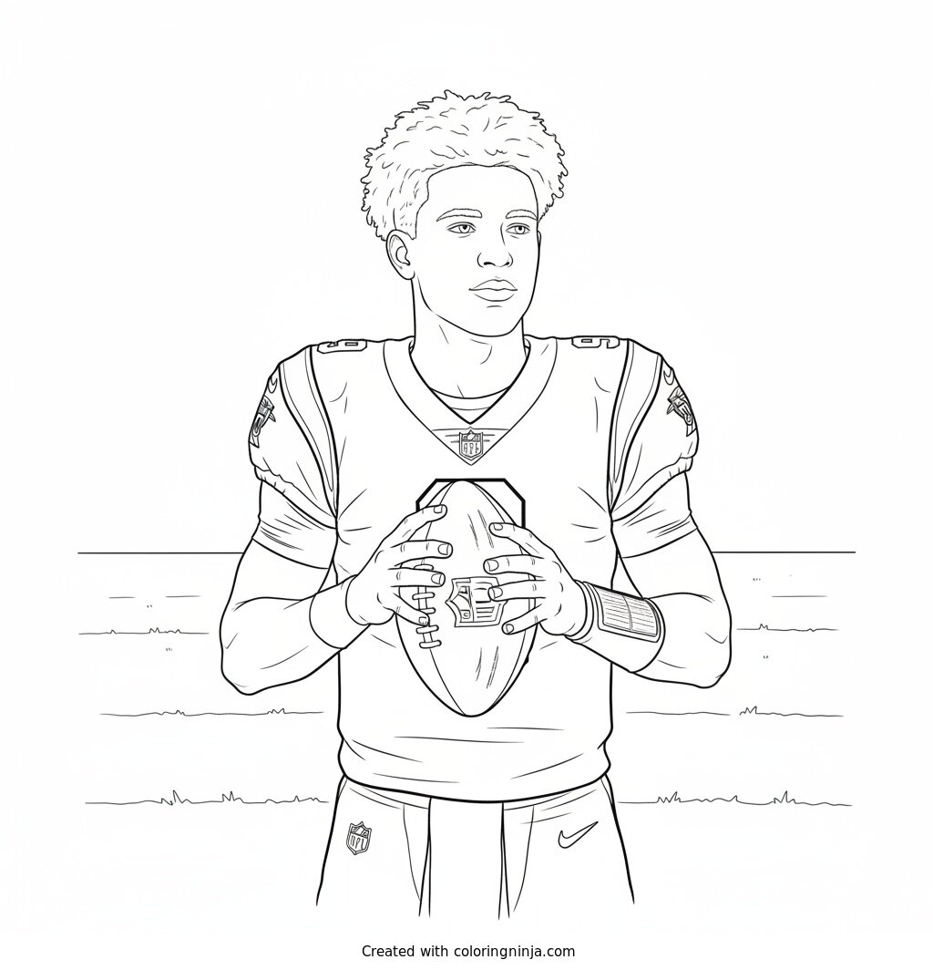 Bryce Young in the Pocket Coloring Page