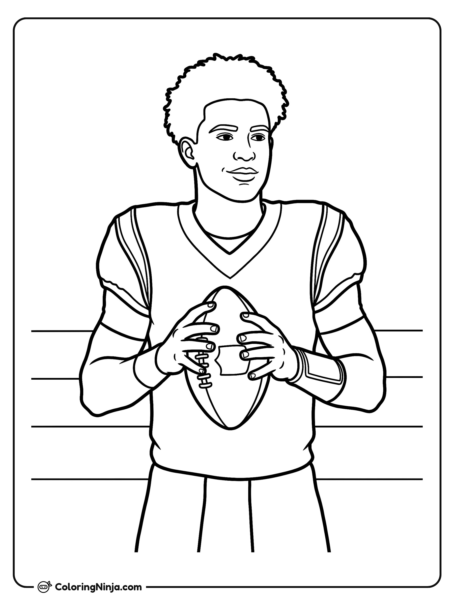 Bryce Young en el Campo de Fútbol: dibujo para colorear