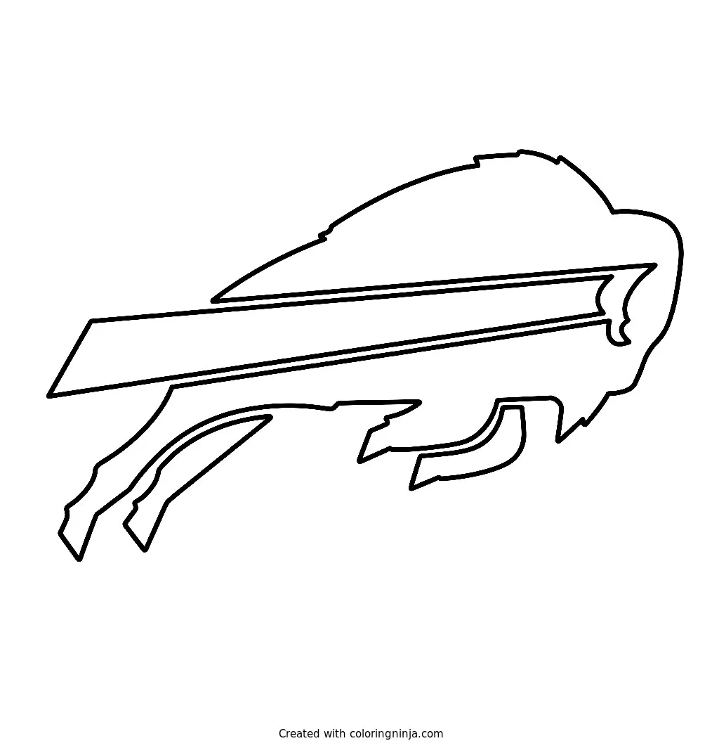 Logo de los Buffalo Bills, dibujo para colorear: Un bisonte americano en embestida destaca en el emblemático logo de los Buffalo Bills.