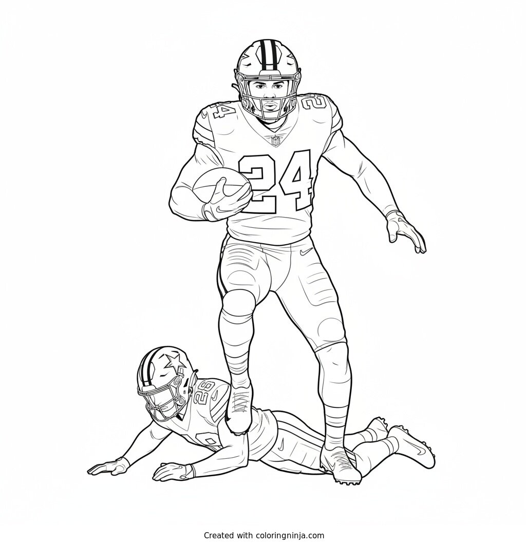 Caleb Downs High Stepping Return Coloring Page