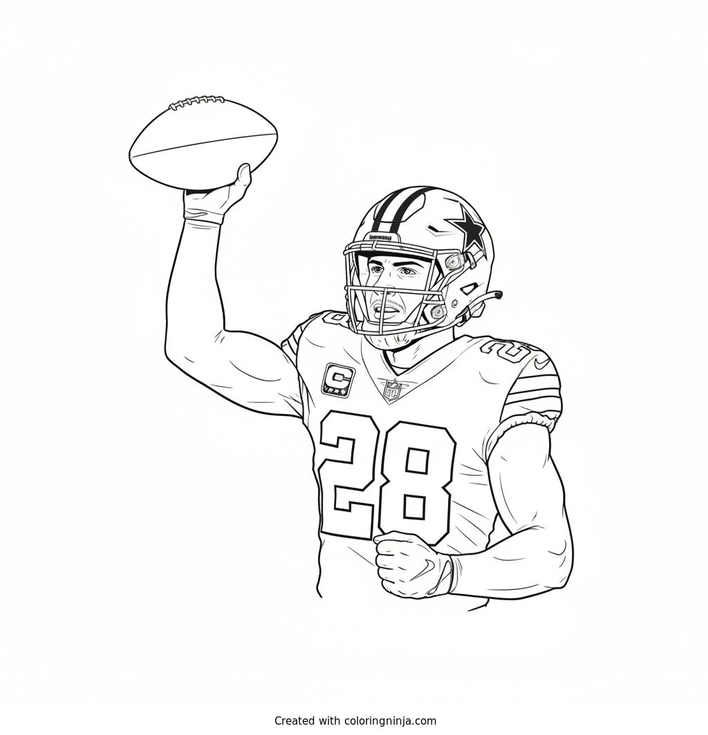 Caleb Downs Heroic Interception Pose Coloring Page