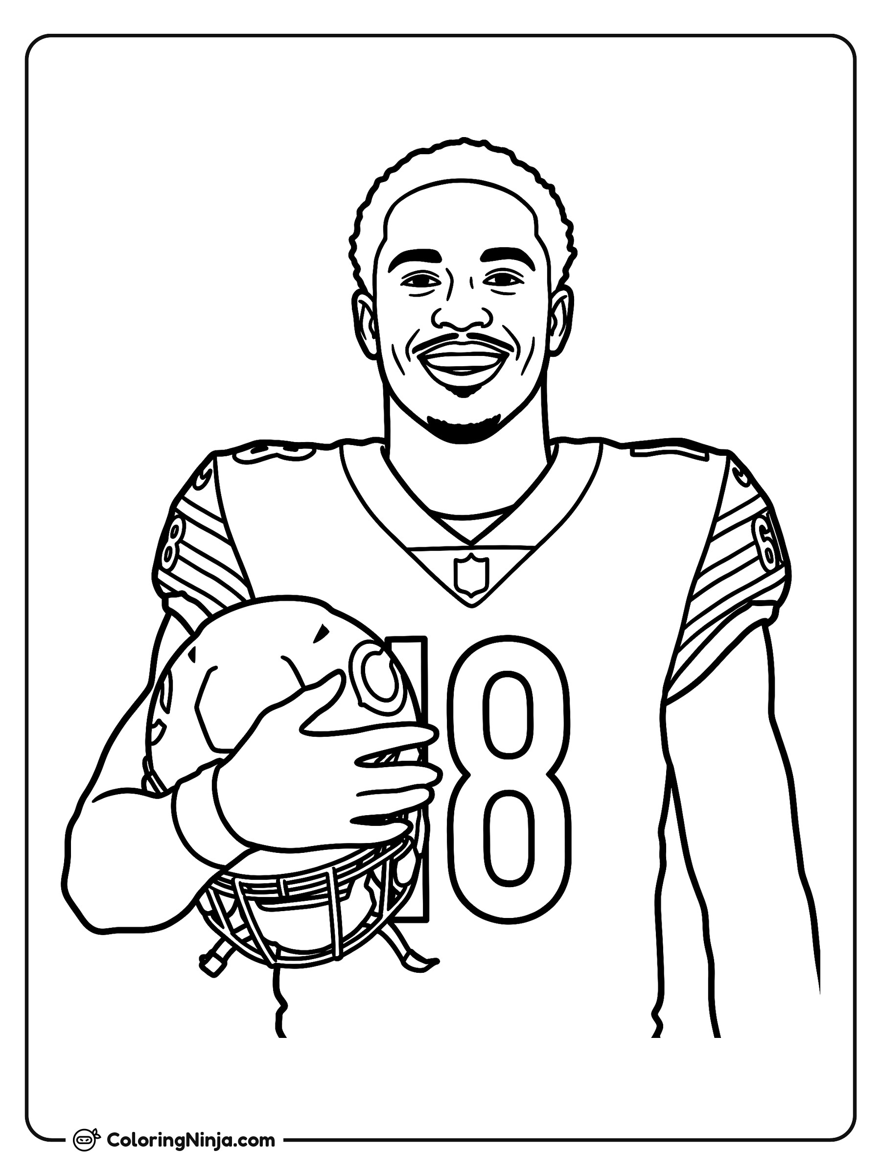 Retrato de Caleb Williams en el campo: dibujo para colorear
