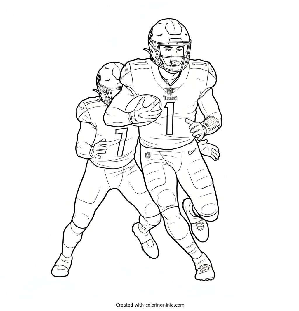 Cam Ward Scrambles Out Coloring Page