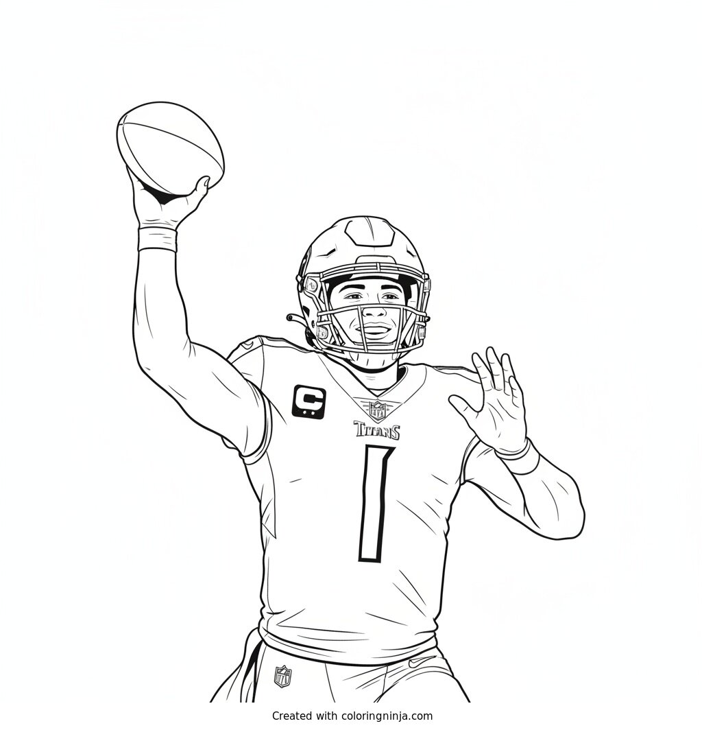 Cam Ward Throws Deep Coloring Page