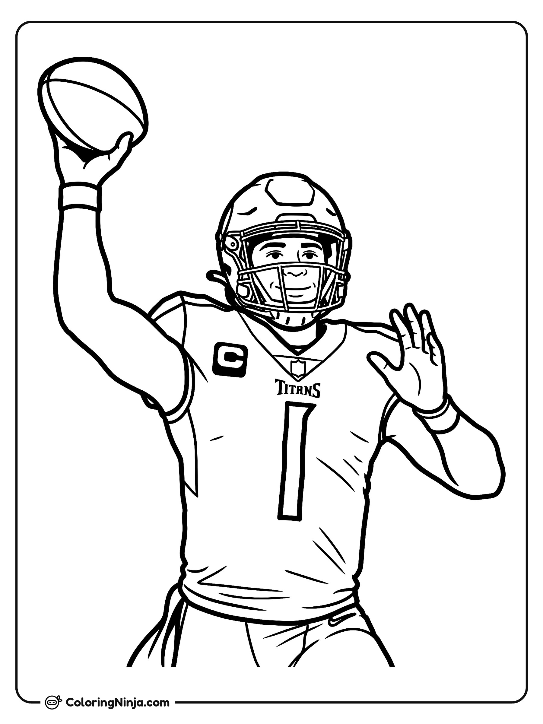 Cam Ward Lanzando el Balón: dibujo para colorear