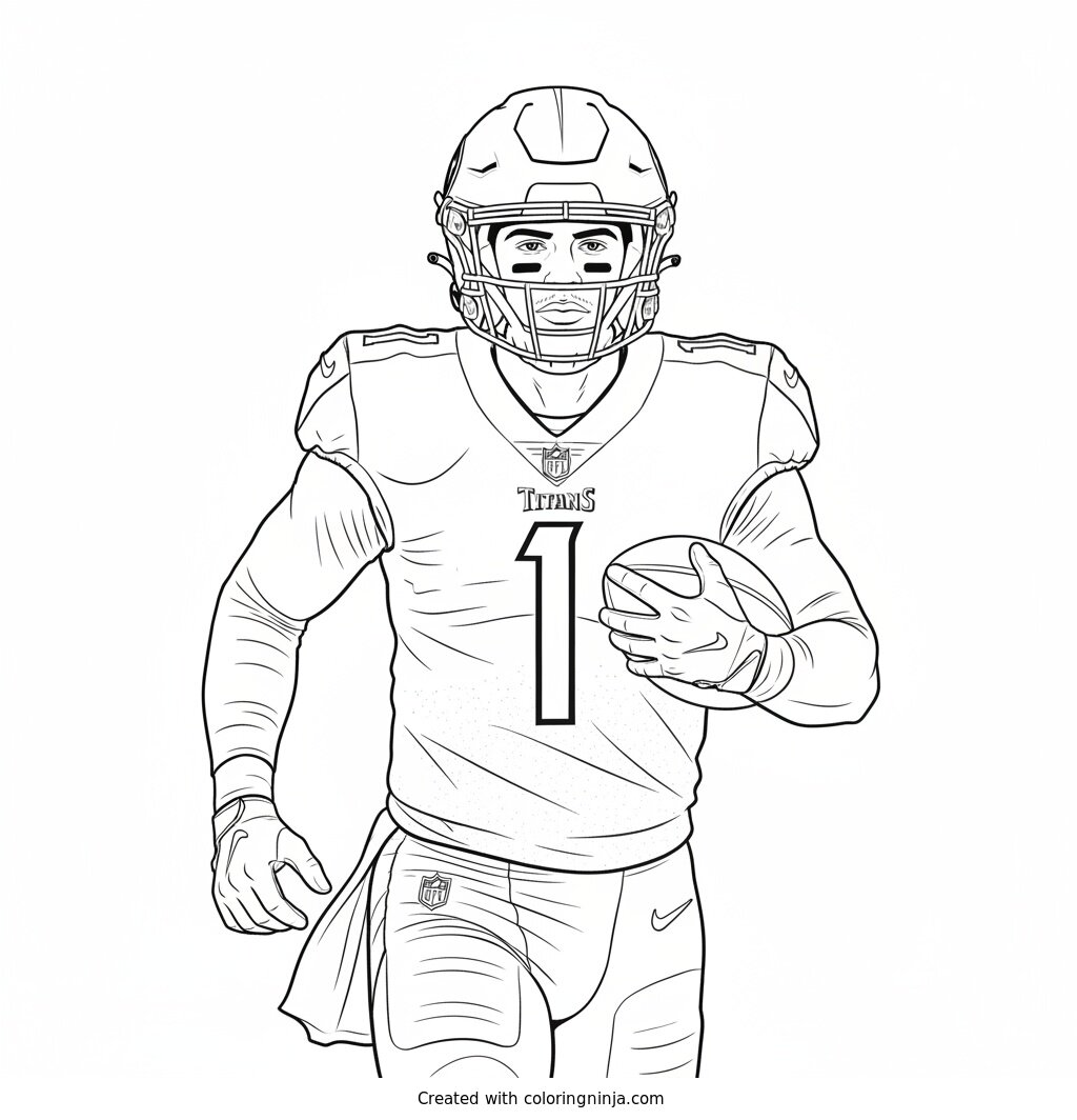 Cam Ward Tunnel Walk Pose Coloring Page