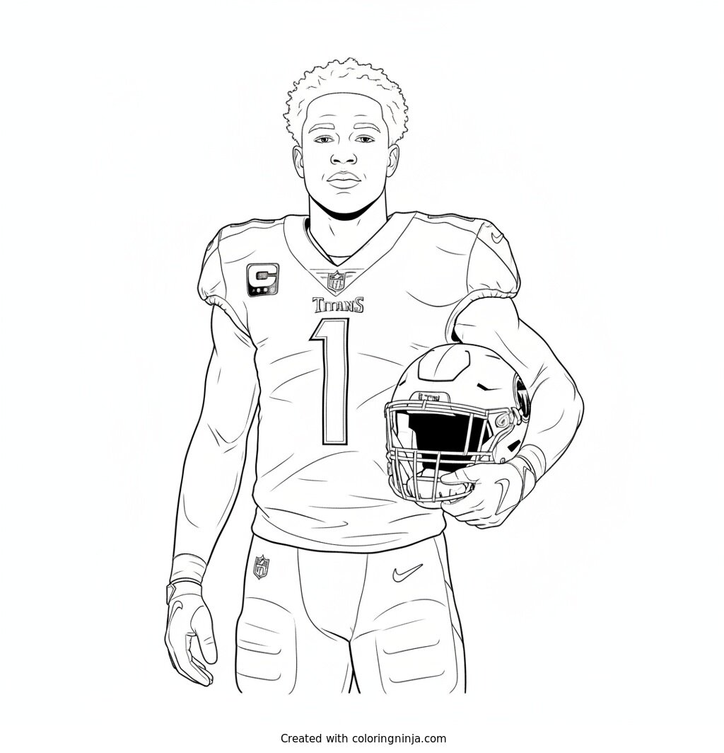 Cam Ward Sideline Portrait Coloring Page