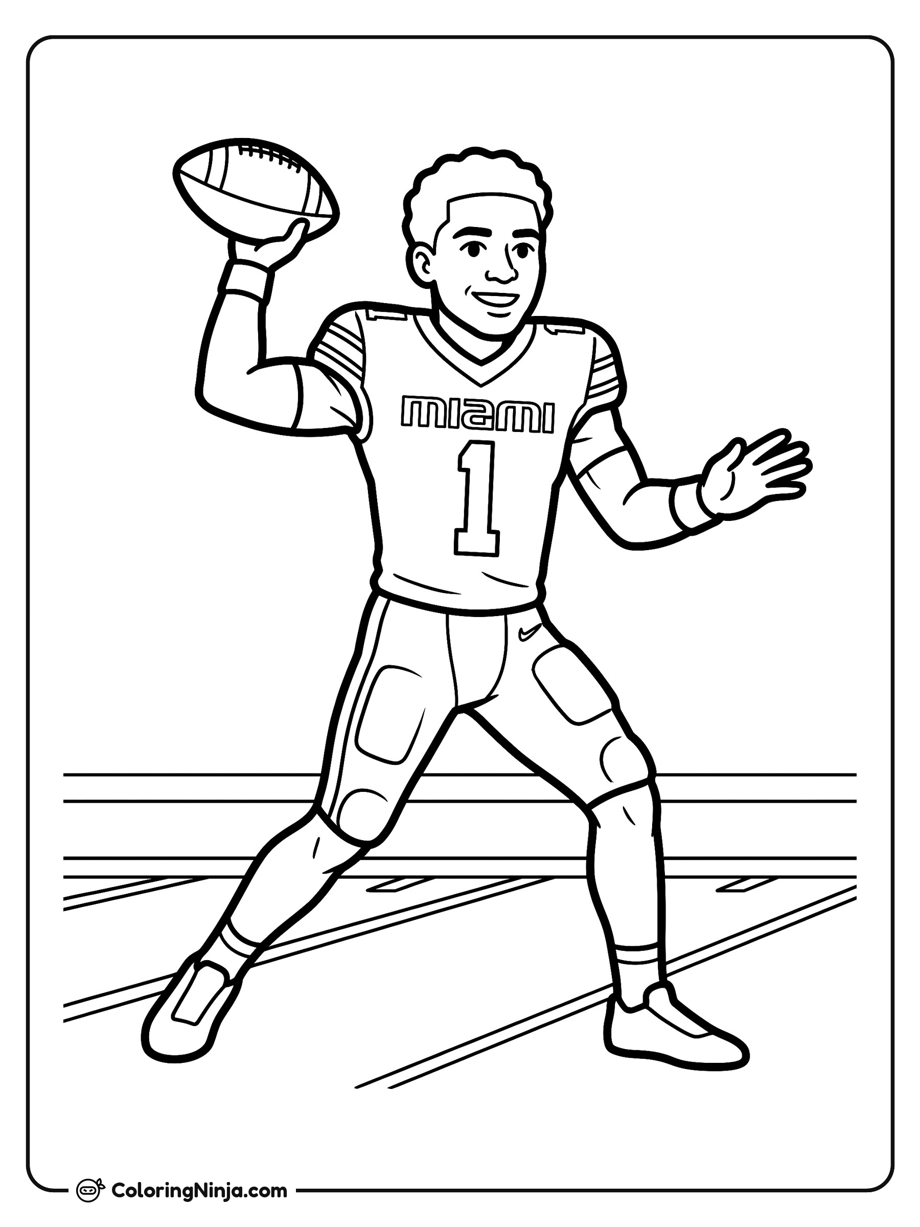 Cam Ward Drops Back To Pass Coloring Page