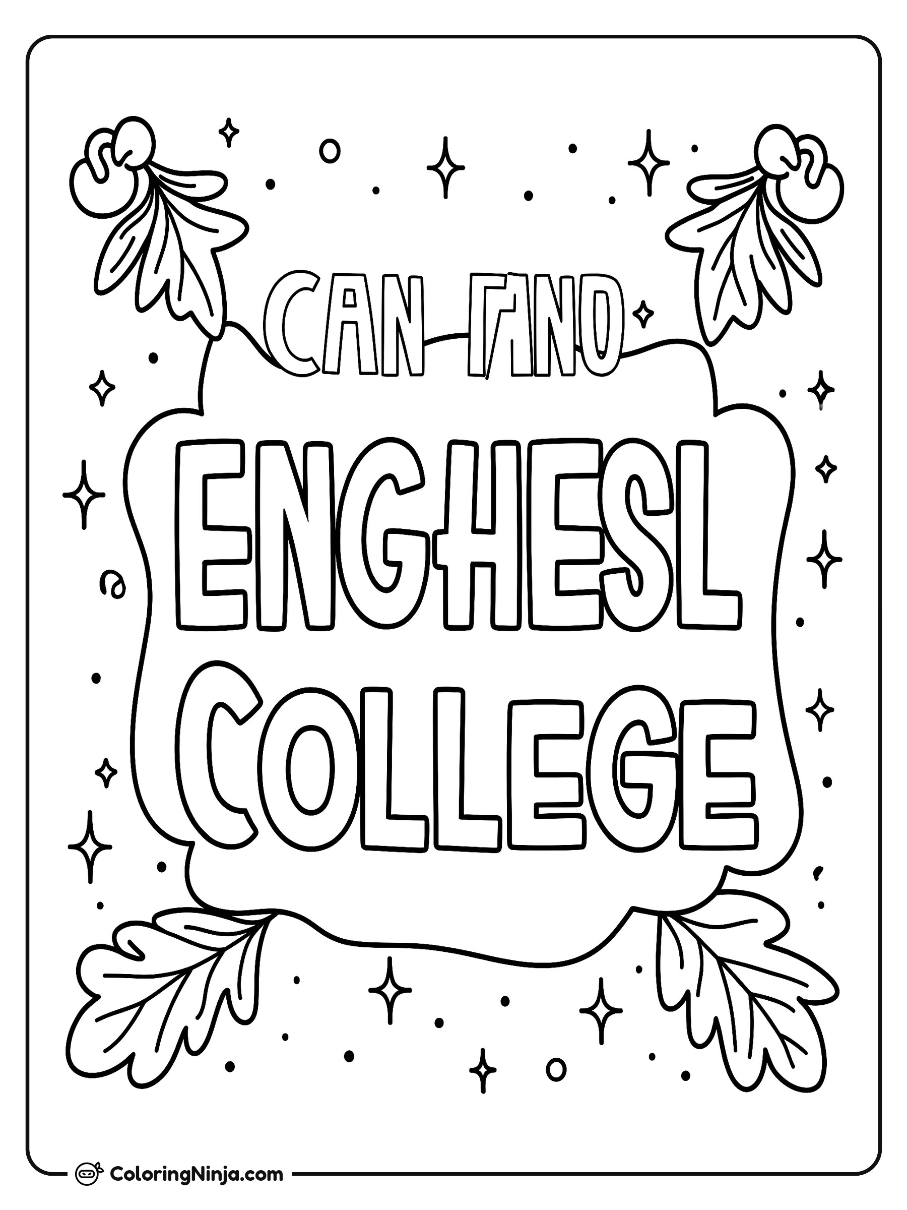 English College Campus Life Coloring Page