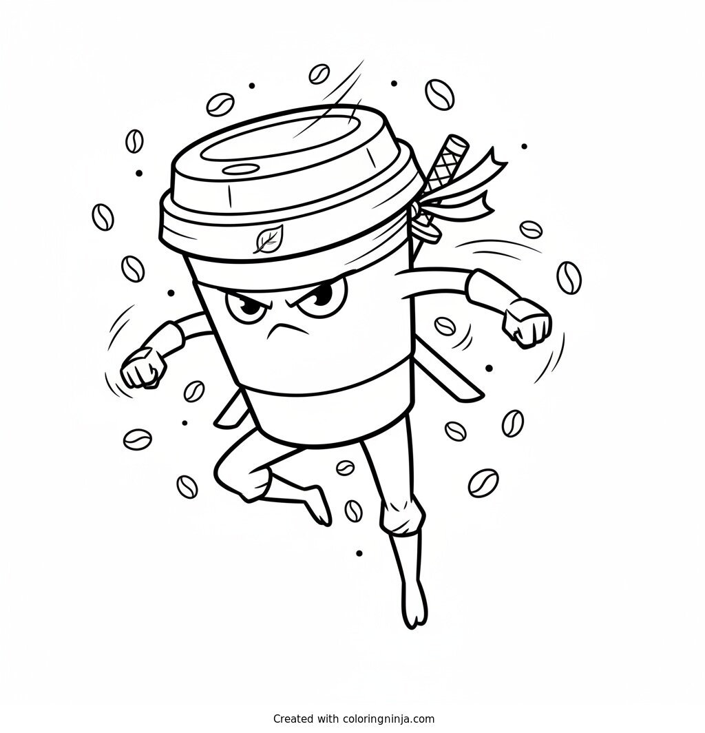 Cappuccino Assassino Ninja Jump Coloring Page