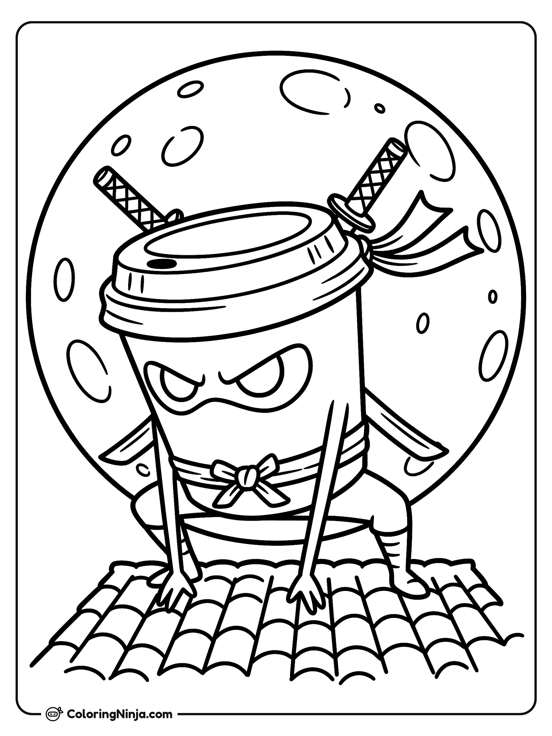 Cappuccino Assassino en el Tejado: dibujo para colorear