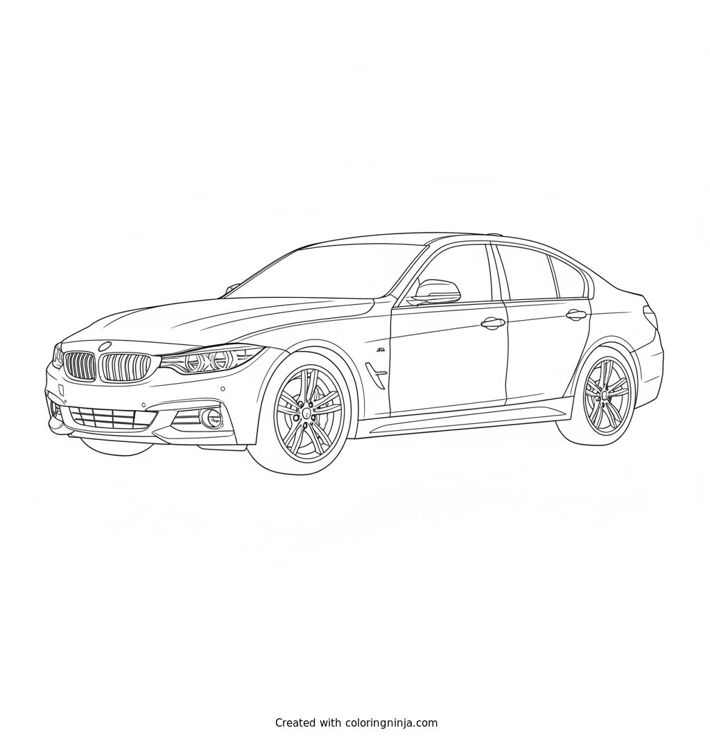 Coloring page of car BMW