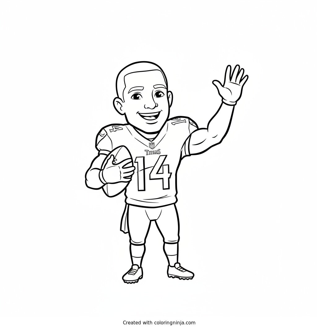 Carnell Tate Friendly Cartoon Wave Coloring Page