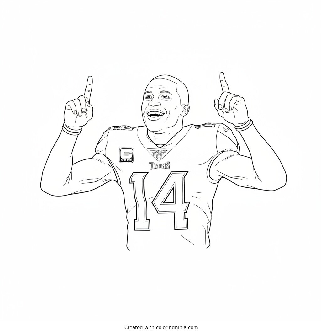Carnell Tate Touchdown Celebration Coloring Page