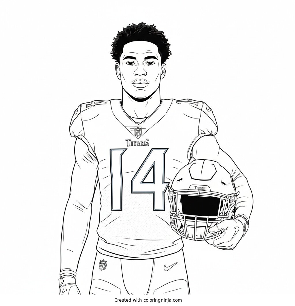 Carnell Tate Player Portrait Coloring Page