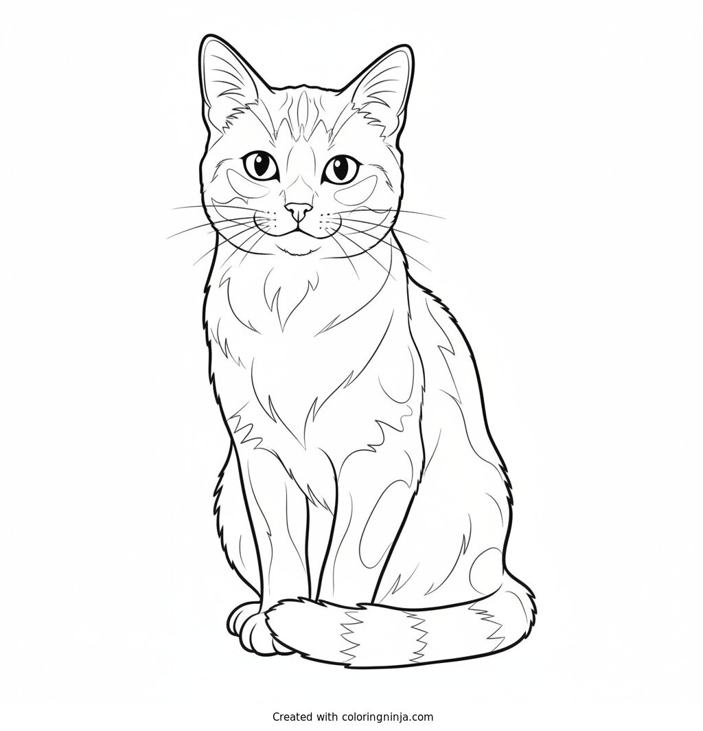 Coloring page of cat